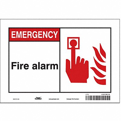 CONDOR 465N30 Safety Sign 7 in x 10 in Vinyl