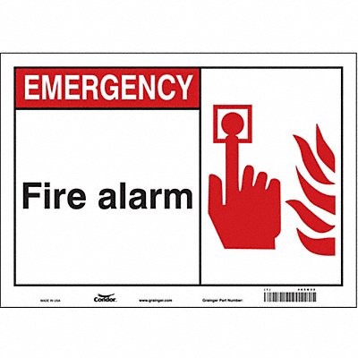 CONDOR 465N32 Safety Sign 10 in x 14 in Vinyl