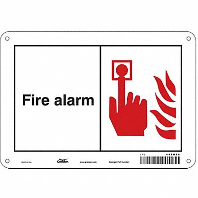 CONDOR 465N38 Safety Sign 7 in x 10 in Aluminum