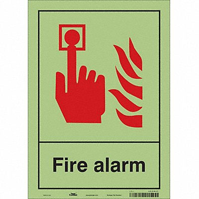 CONDOR 465N47 Safety Sign 14 in x 10 in Glow Vinyl