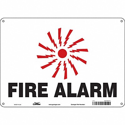CONDOR 465N71 Safety Sign 10 in x 14 in Aluminum