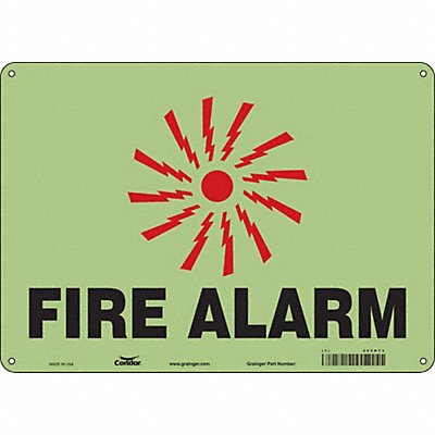 CONDOR 465N73 Safety Sign 10 in x 14 in Glow Vinyl