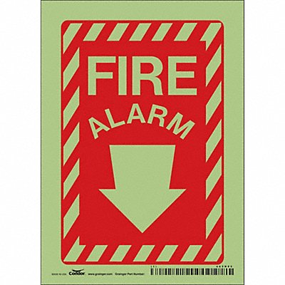 CONDOR 465N85 Safety Sign 7 in x 5 in Glow Vinyl