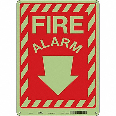 CONDOR 465N86 Safety Sign 14 in x 10 in Glow Vinyl