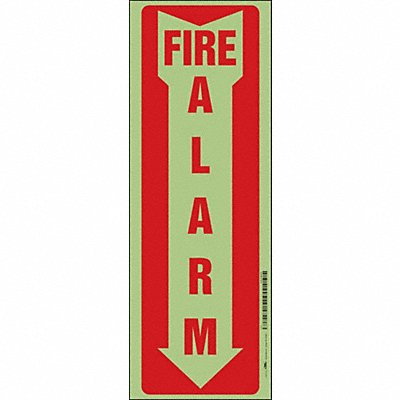 CONDOR 465N98 Safety Sign 14 in x 5 in Glow Vinyl