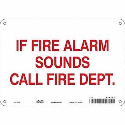CONDOR 465P38 Safety Sign 7 in x 10 in Aluminum