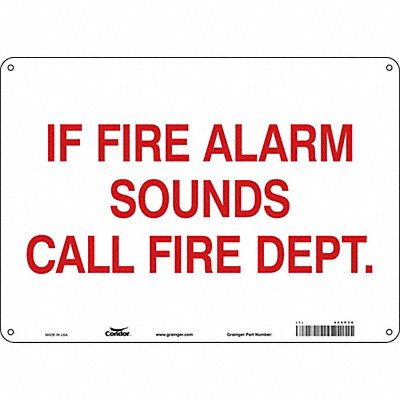 CONDOR 465P39 Safety Sign 10 in x 14 in Aluminum