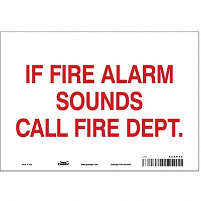 CONDOR 465P42 Safety Sign 7 in x 10 in Vinyl