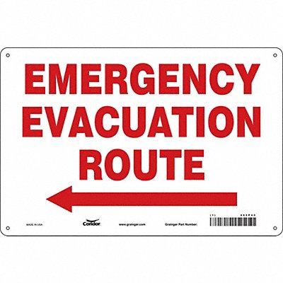 CONDOR 465P45 Safety Sign 24 in x 36 in Polyethylene