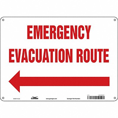 CONDOR 465P97 J9664 Safety Sign 10 in x 14 in Polyethylene