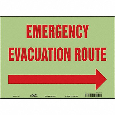 CONDOR 465R06 J9665 Safety Sign 10 in x 14 in Glow Vinyl