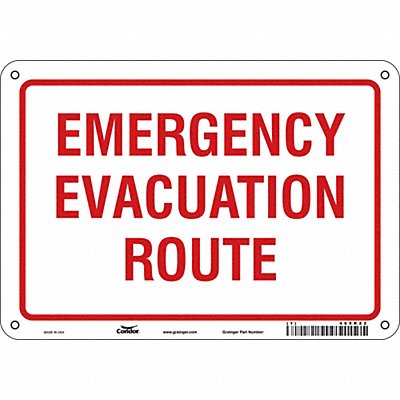 CONDOR 465R22 Safety Sign 7 in x 10 in Aluminum