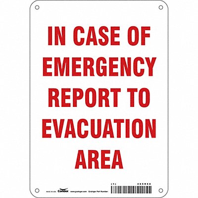 CONDOR 465R68 Safety Sign 10 in x 7 in Aluminum