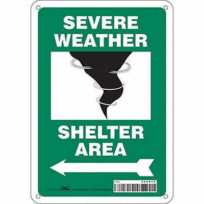 CONDOR 465R75 Safety Sign 10 in x 7 in Aluminum