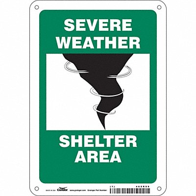 CONDOR 465R99 Safety Sign 10 in x 7 in Aluminum