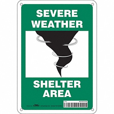 CONDOR 465T06 Safety Sign 10 in x 7 in Polyethylene