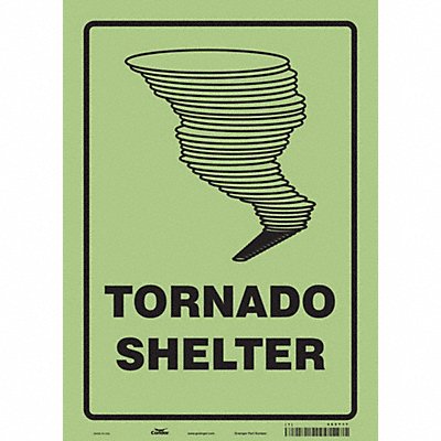 CONDOR 465T17 Safety Sign 14 in x 10 in Glow Vinyl