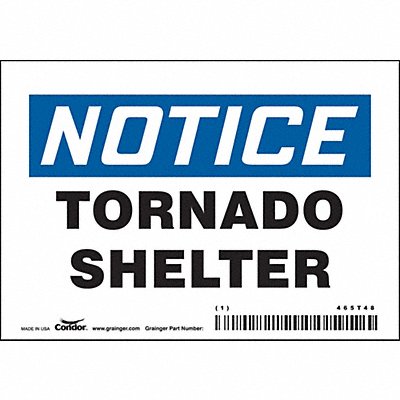 CONDOR 465T48 Safety Sign 3 1/2 in x 5 in Vinyl