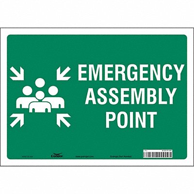 CONDOR 465T58 Safety Sign 10 in x 14 in Vinyl