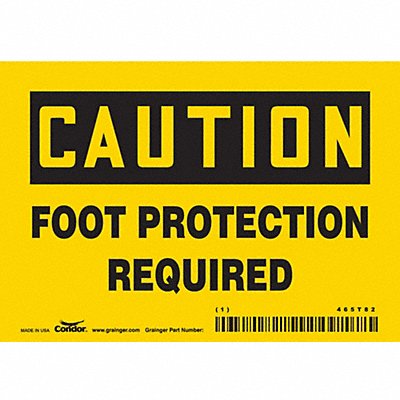 CONDOR 465T82 Safety Sign 3 1/2 inx5 in Vinyl