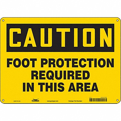 CONDOR 465T94 Safety Sign 10 in x 14 in Aluminum