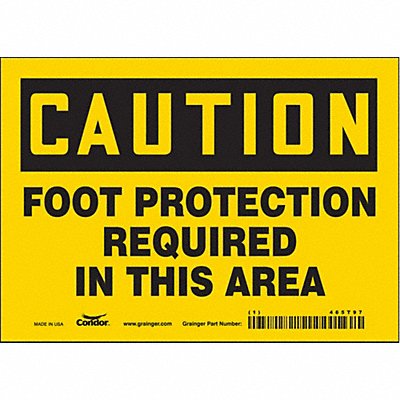 CONDOR 465T97 Safety Sign 5 in x 7 in Vinyl