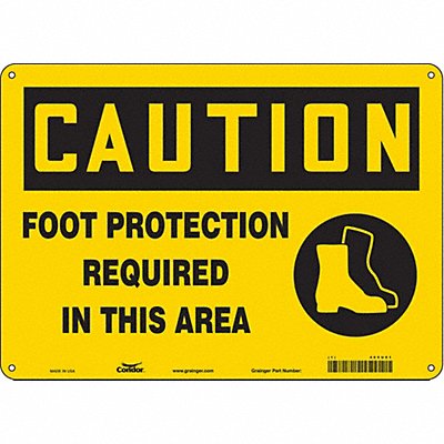 CONDOR 465U01 Safety Sign 10 inx14 in Aluminum
