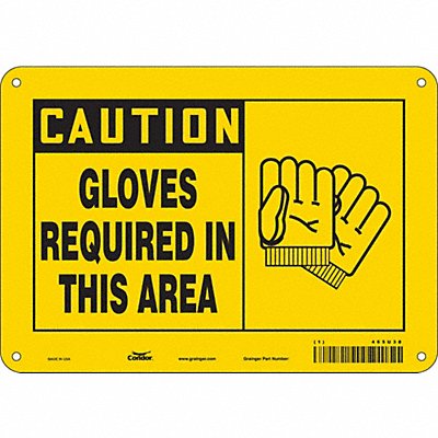CONDOR 465U38 Safety Sign 7 in x 10 in Aluminum