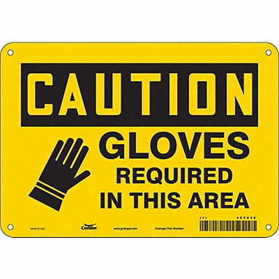 CONDOR 465U46 Safety Sign 7 in x 10 in Polyethylene