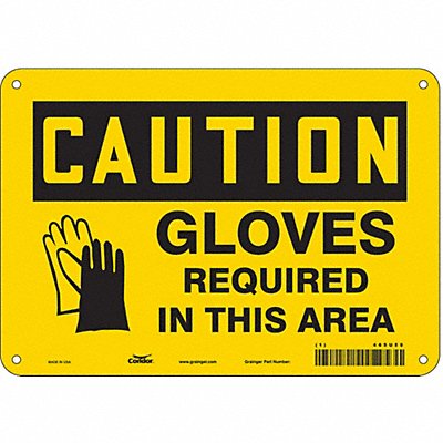 CONDOR 465U50 Safety Sign 7 in x 10 in Aluminum