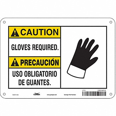 CONDOR 465U58 Safety Sign 7 in x 10 in Aluminum