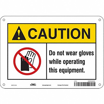 CONDOR 465U64 K0420 Safety Sign 7 in x 10 in Aluminum