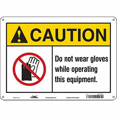 CONDOR 465U65 K0420 Safety Sign 10 in x 14 in Aluminum