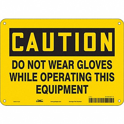 CONDOR 465U71 Safety Sign 7 in x 10 in Aluminum