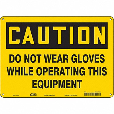 CONDOR 465U72 Safety Sign 10 in x 14 in Aluminum