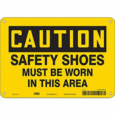 CONDOR 465U86 K0424 Safety Sign 7 in x 10 in Aluminum