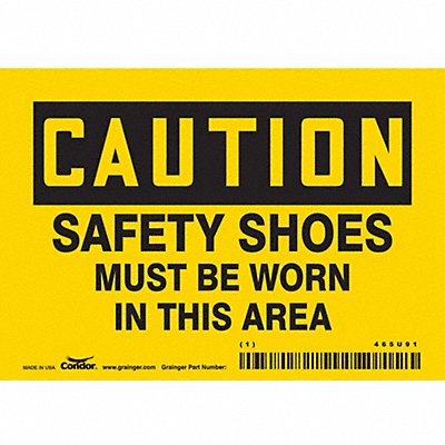 CONDOR 465U91 K0424 Safety Sign 3.5in x 5in Vinyl