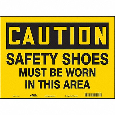 CONDOR 465U94 K0424 Safety Sign 10 inx14 in Vinyl