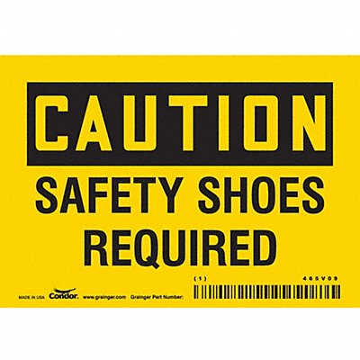 CONDOR 465V09 Safety Sign 3 1/2 inx5 in Vinyl