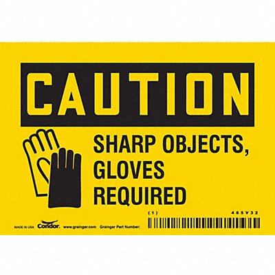 CONDOR 465V32 Safety Sign 3 1/2 inx5 in Vinyl