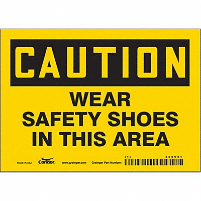 CONDOR 465V51 Safety Sign 5 in x 7 in Vinyl