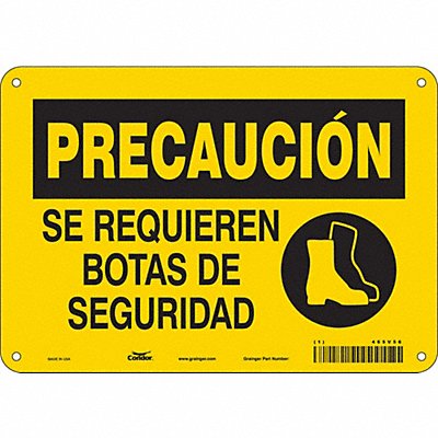 CONDOR 465V56 Safety Sign 7 in x 10 in Polyethylene