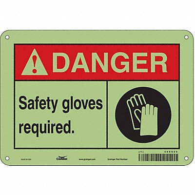 CONDOR 465V66 Safety Sign 7 in x 10 in Polyethylene