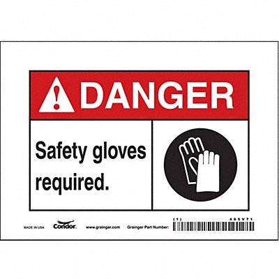 CONDOR 465V71 Safety Sign 5 inx7 in Vinyl