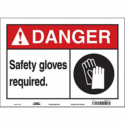 CONDOR 465V73 Safety Sign 10 in x 14 in Vinyl
