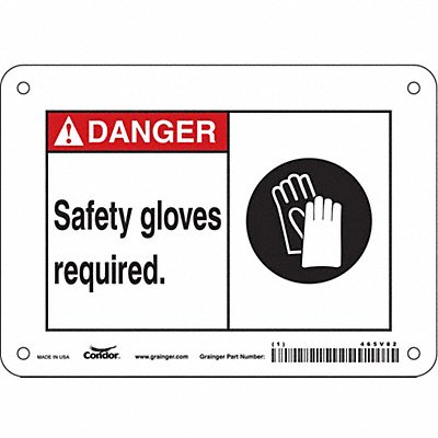 CONDOR 465V82 Safety Sign 5 in x 7 in Polyethylene