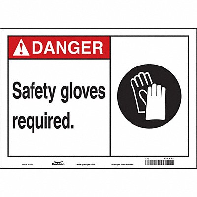 CONDOR 465V87 Safety Sign 10 in x 14 in Vinyl