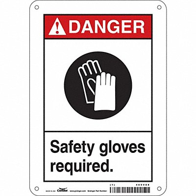 CONDOR 465V88 K0621 Safety Sign 10 in x 7 in Aluminum