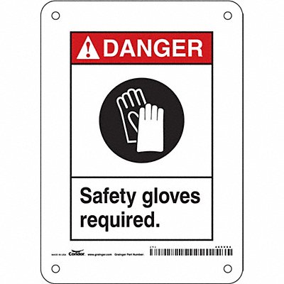 CONDOR 465V94 K0621 Safety Sign 7 in x 5 in Polyethylene