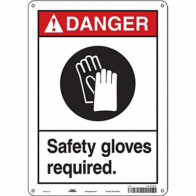 CONDOR 465V96 K0621 Safety Sign 14 in x 10 in Polyethylene